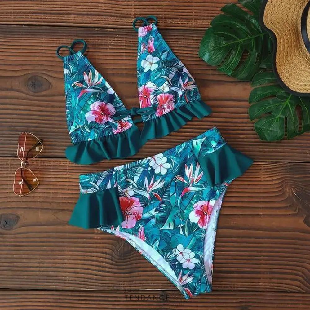Bikini à Volants Deux Pièces | France-Tendance