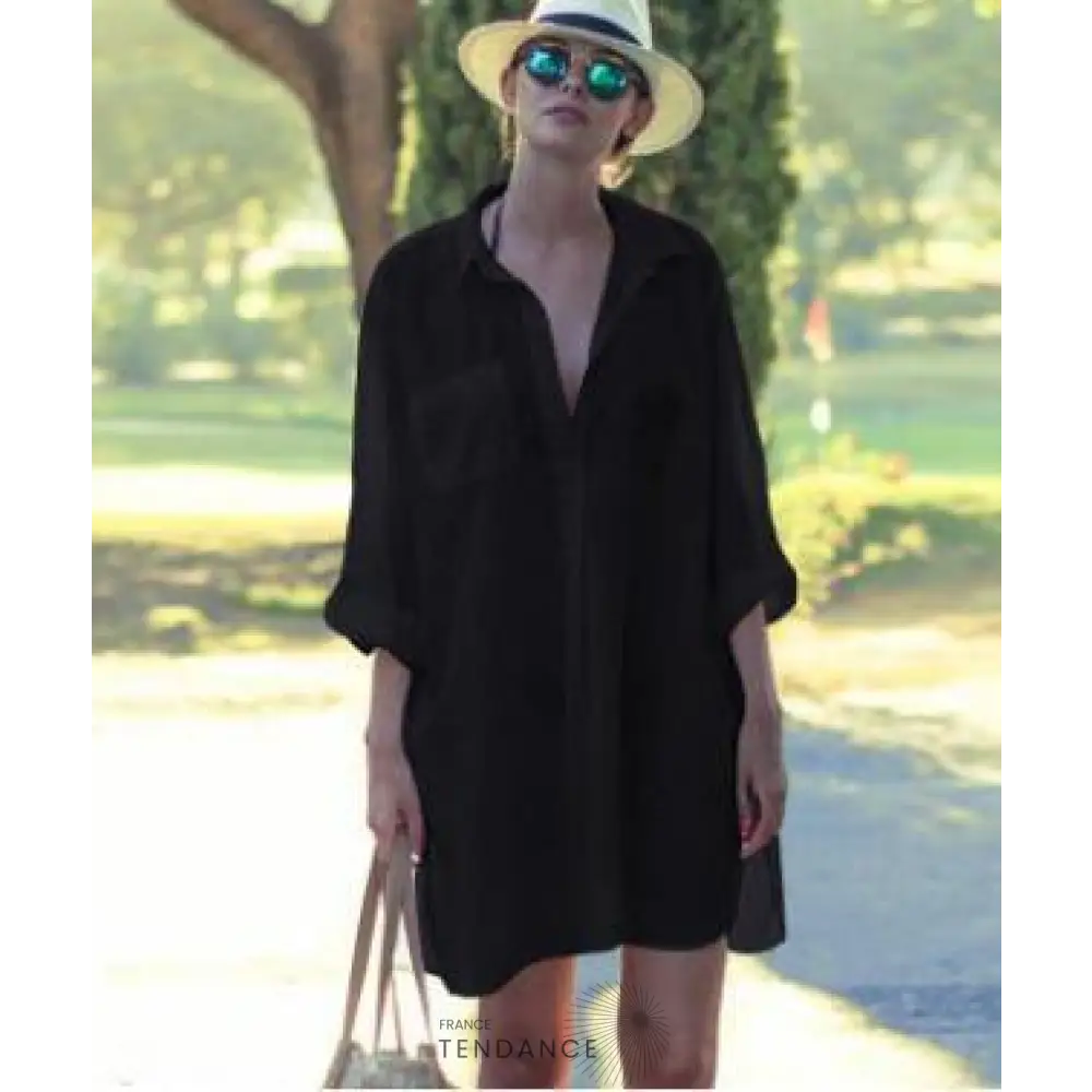 Chemise De Plage à Manches Longues En Mousseline Soie |