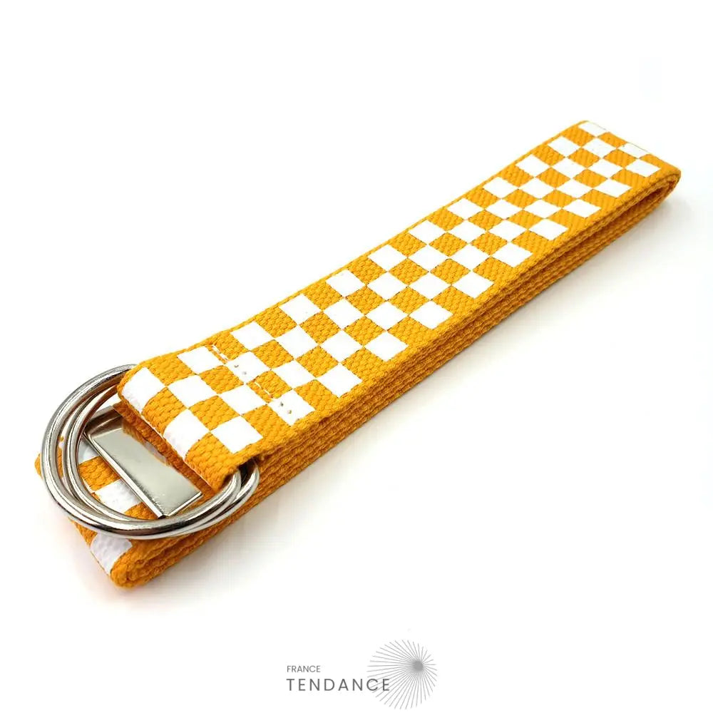 Longue Ceinture Damier Avec Double Boucle Style Coréen |