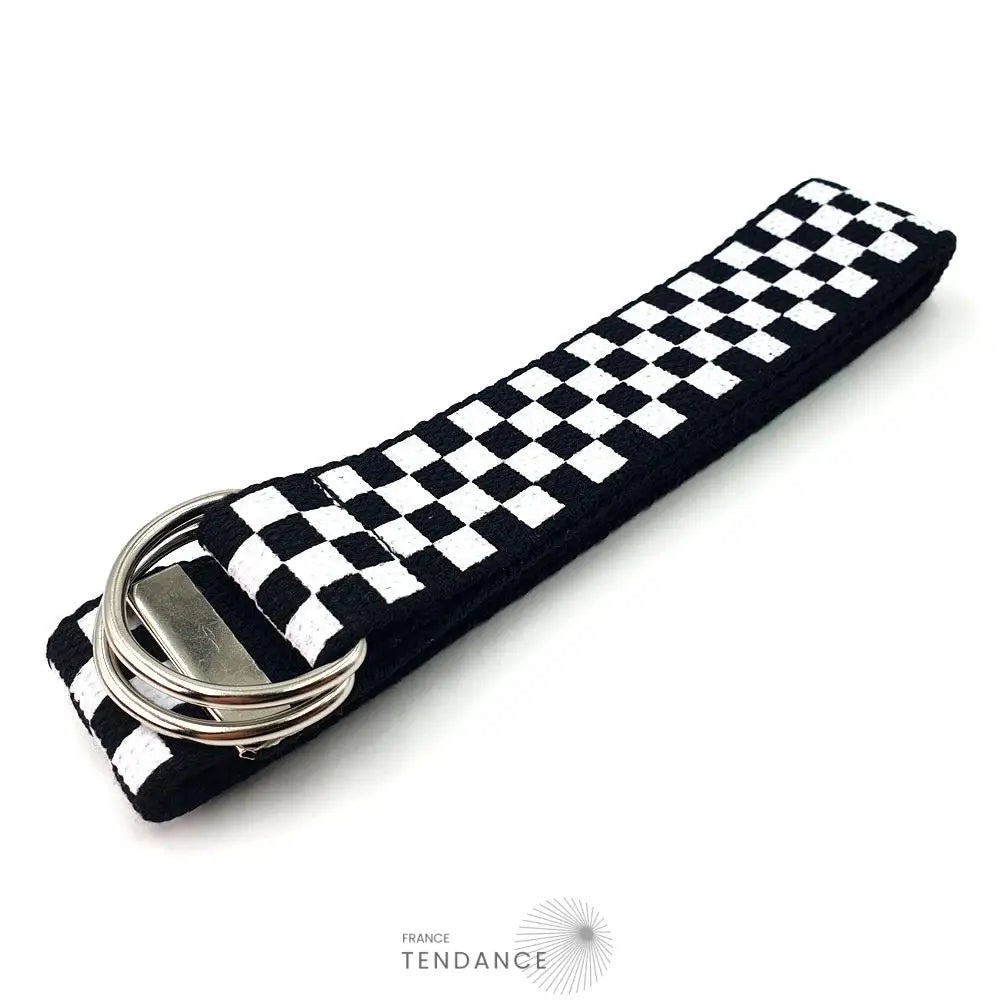 Longue Ceinture Damier Avec Double Boucle Style Coréen |