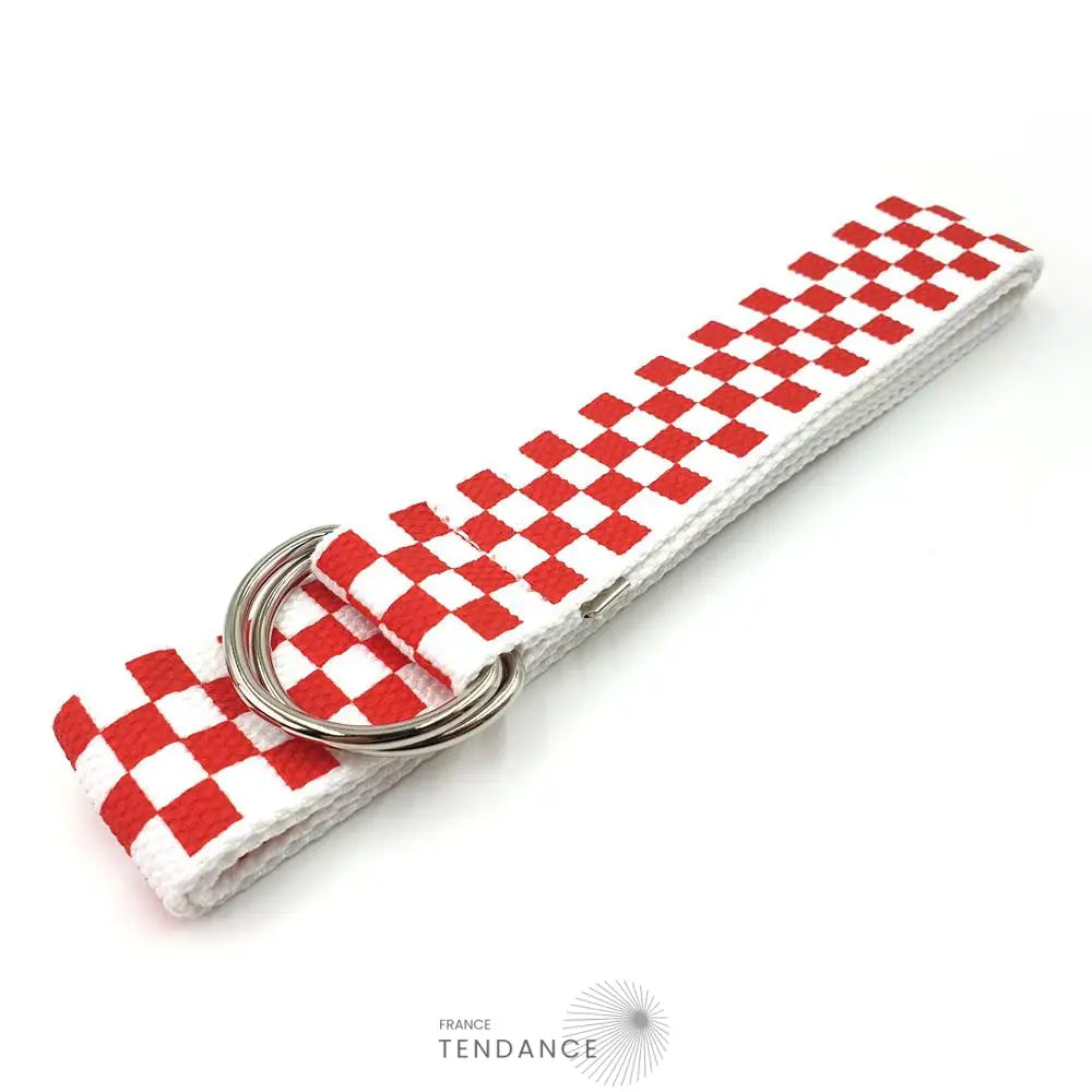 Longue Ceinture Damier Avec Double Boucle Style Coréen |