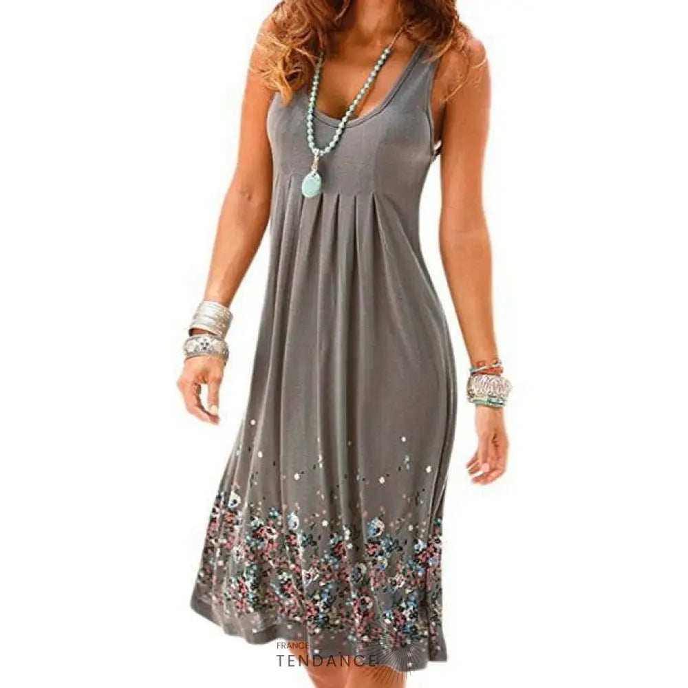 Robe Florale Sans Manches | France-Tendance