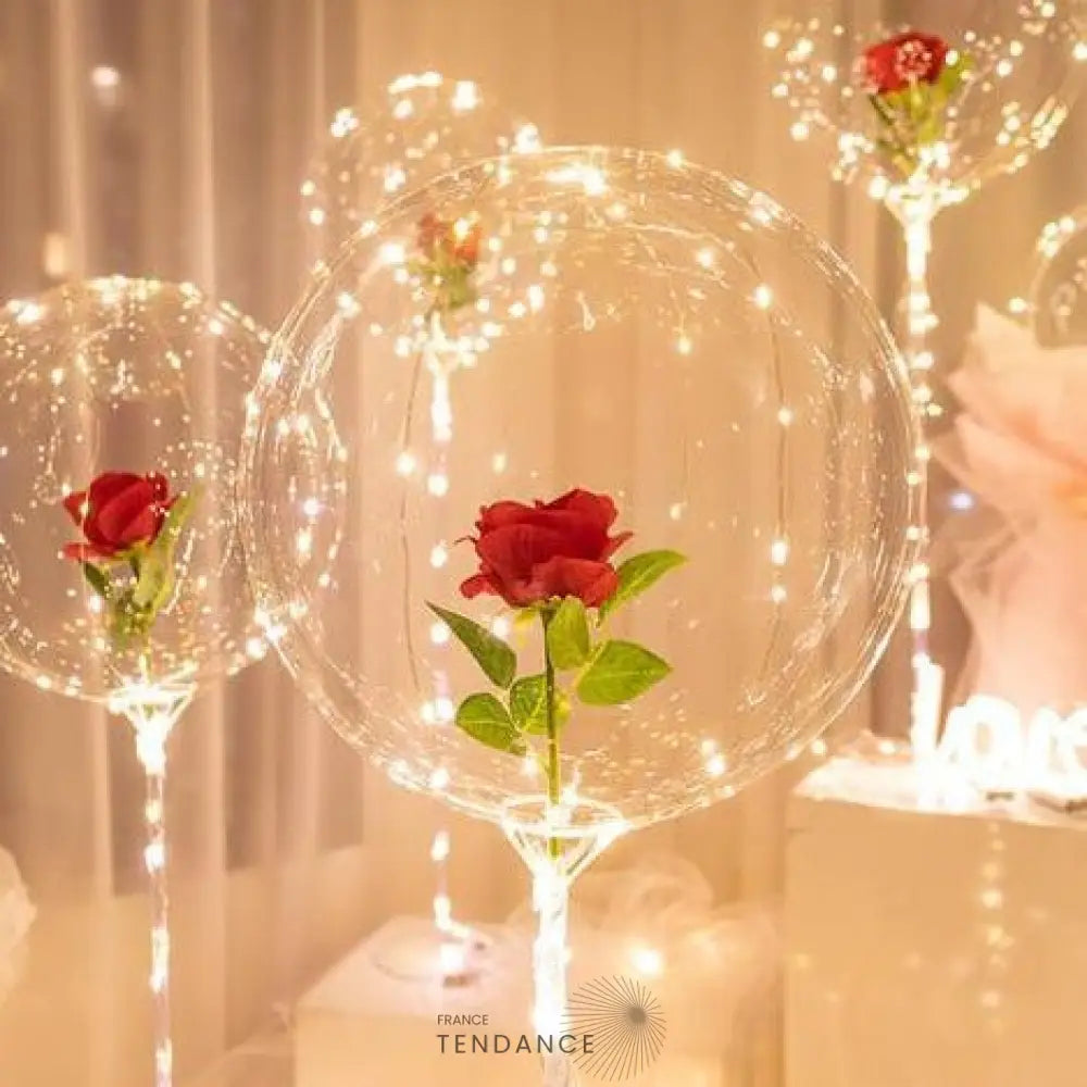 Rose éternelle En Bulle D’amour Lumineuse | France-Tendance
