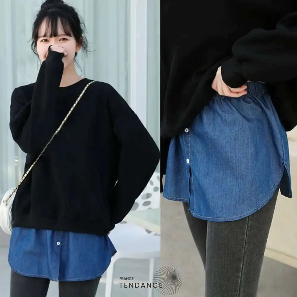 SKIRV™ | Jupe Bas de Chemise Style Jeans Denim |