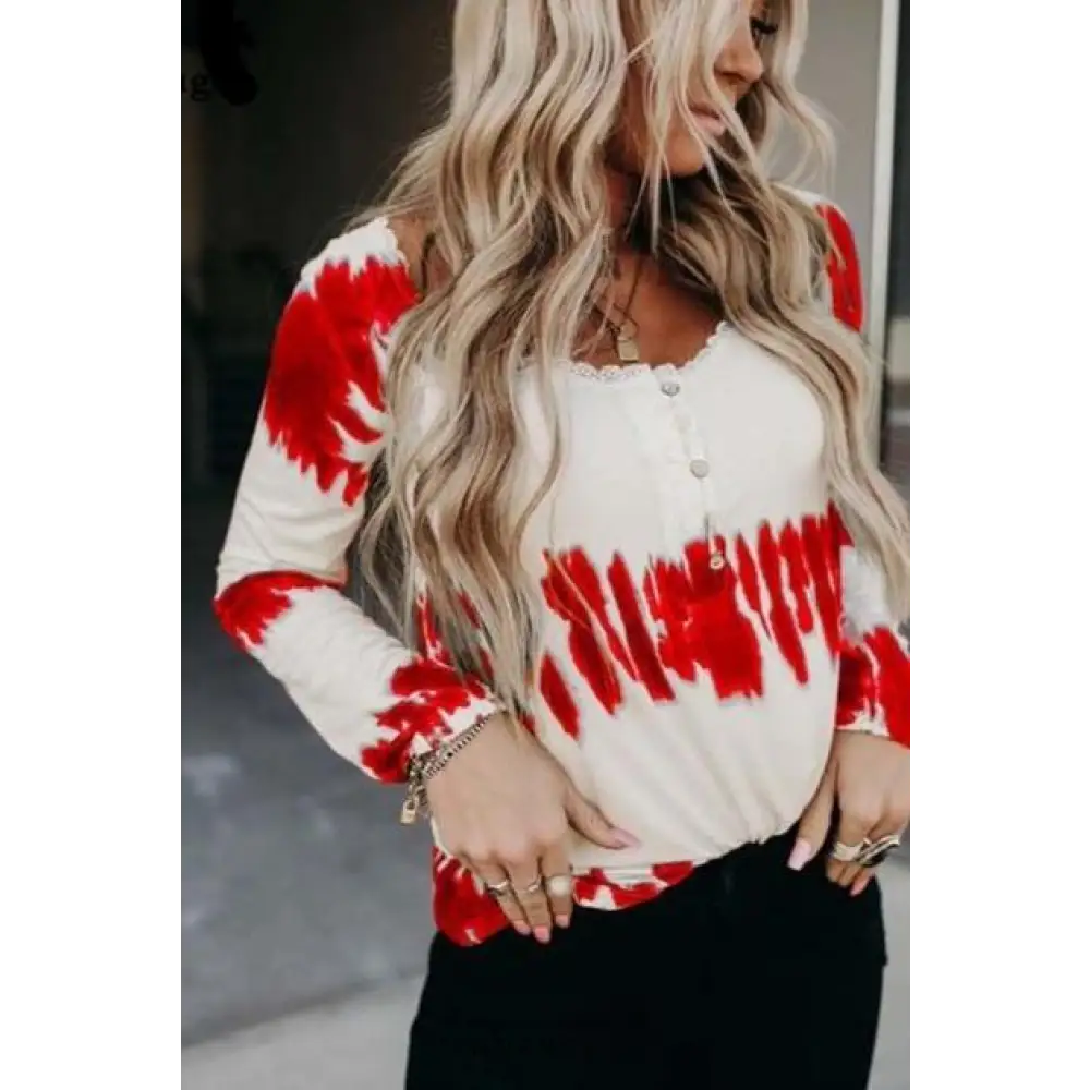 T-shirt Boutonné à Dentelle | France-Tendance