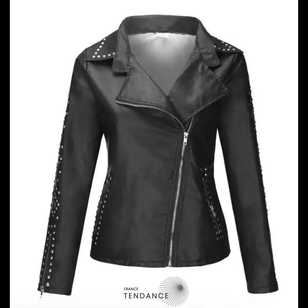 Veste En Cuir Métal Décontractée | France-Tendance