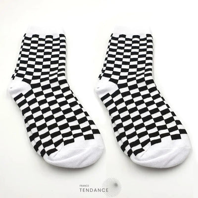 Chaussettes à Damier Style Coréen | France-Tendance