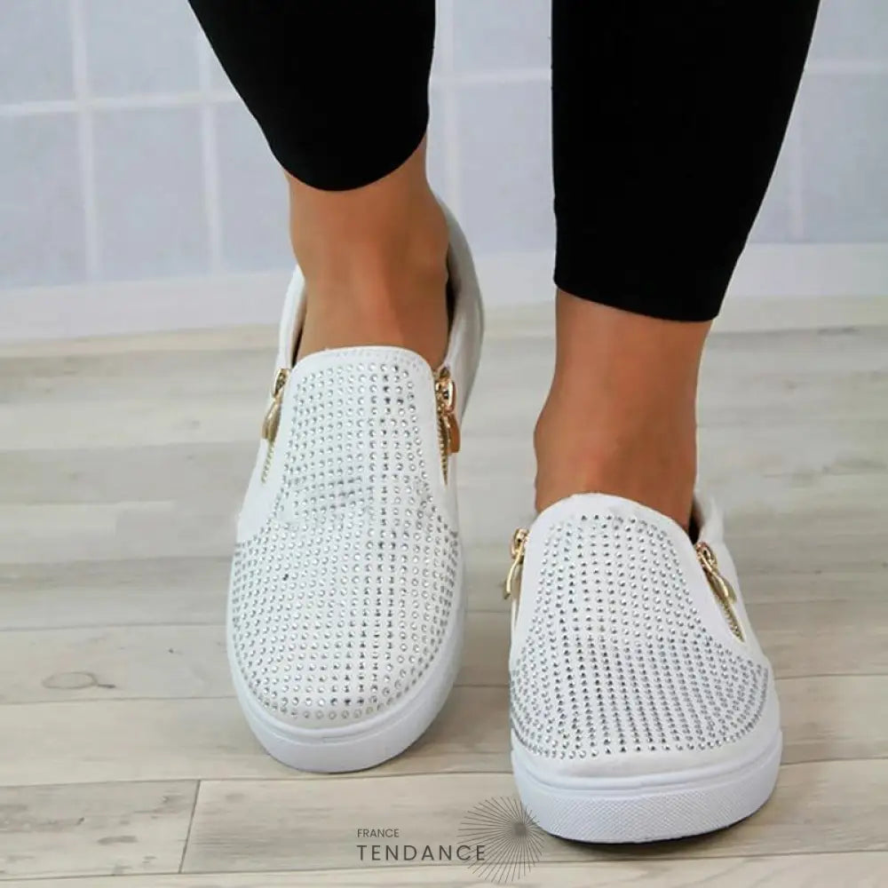 Chaussures Plates Strass | France-Tendance