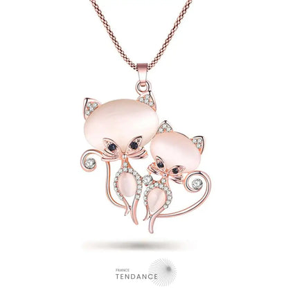 Pendentif émaillé Duo De Chats | France-Tendance