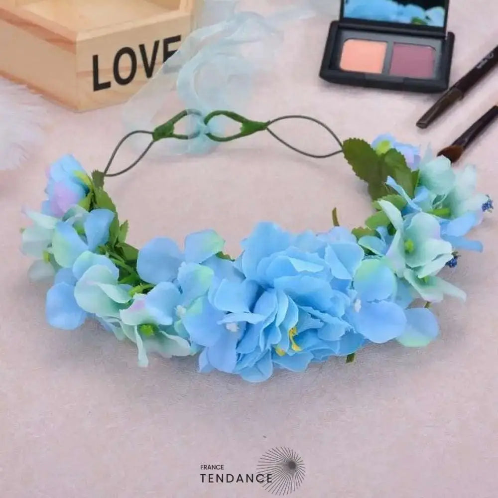Couronne De Fleurs Bleu Ciel | France-Tendance