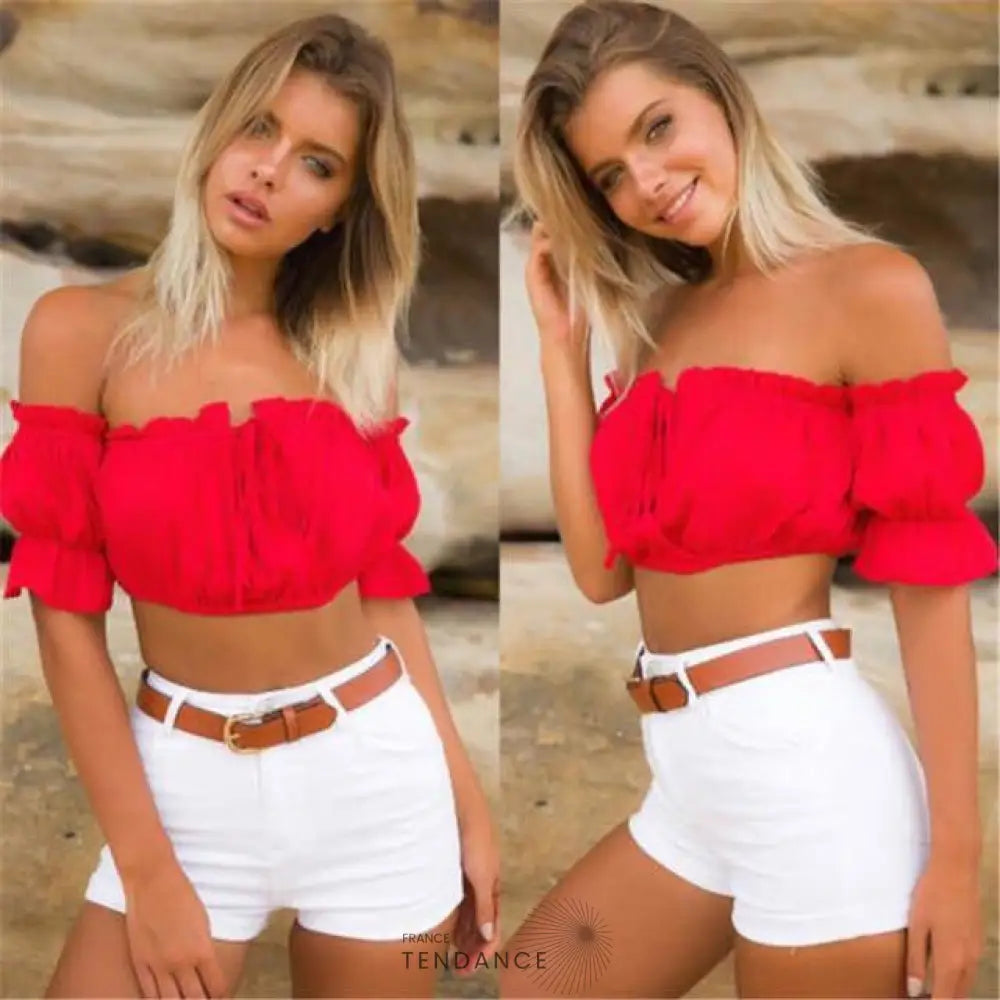 Crop Top épaules Dénudées | France-Tendance