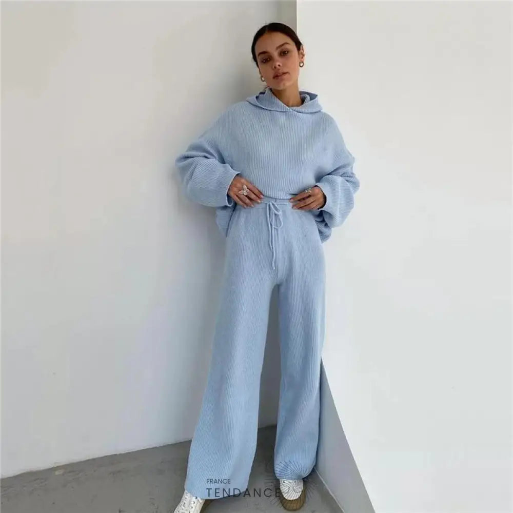 Ensemble Tricoté à Capuche | France-Tendance