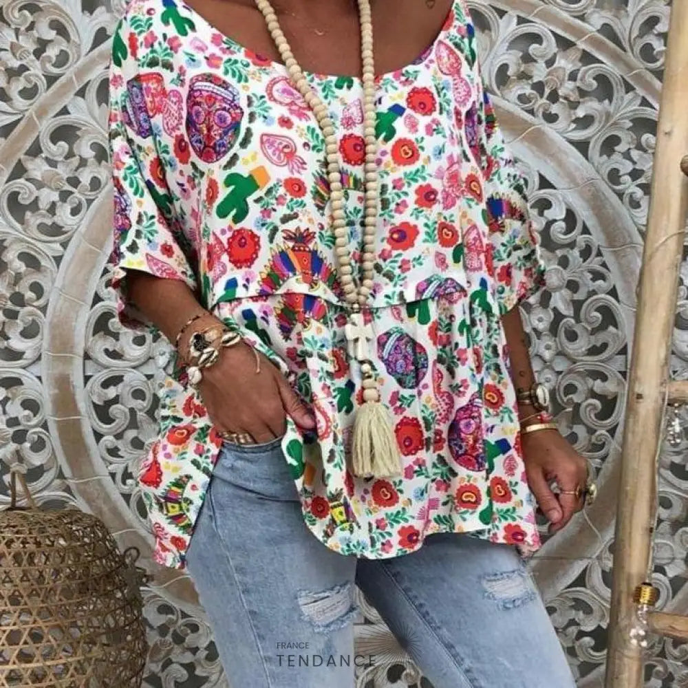 Haut Vintage Imprimé | France-Tendance