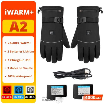 Gants électriques Chauffants Iwarm+™ | Double Batterie
