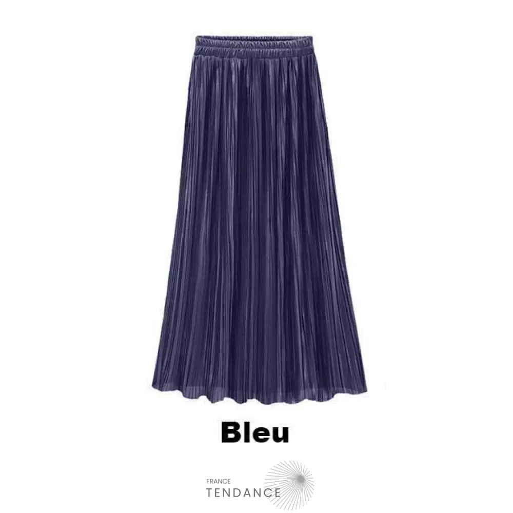Longue Jupe Plissée Métallique | France-Tendance