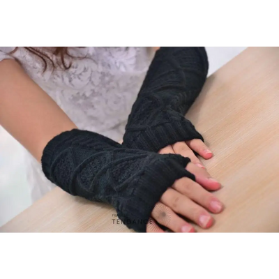 Mitaines Longues Effet Tricot | France-Tendance