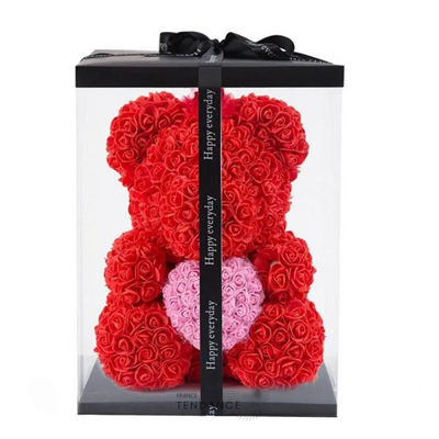 Ourson Géant Xxl En Roses éternelles (55cm) |