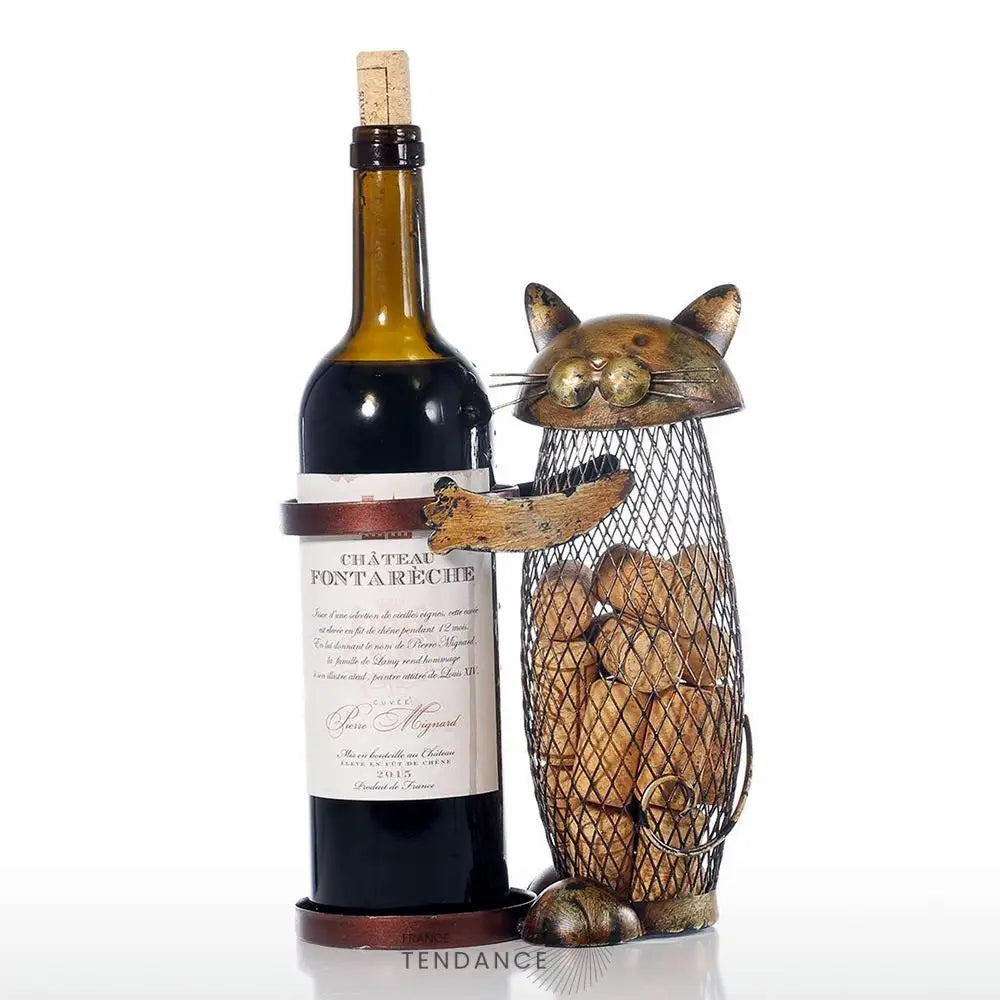 Porte-bouteille chat En Fer Forgé | France-Tendance