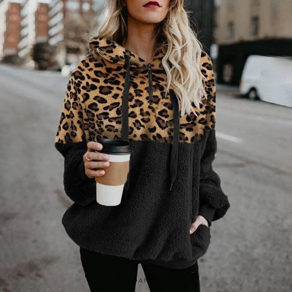 Pull à Capuche Léopard | France-Tendance
