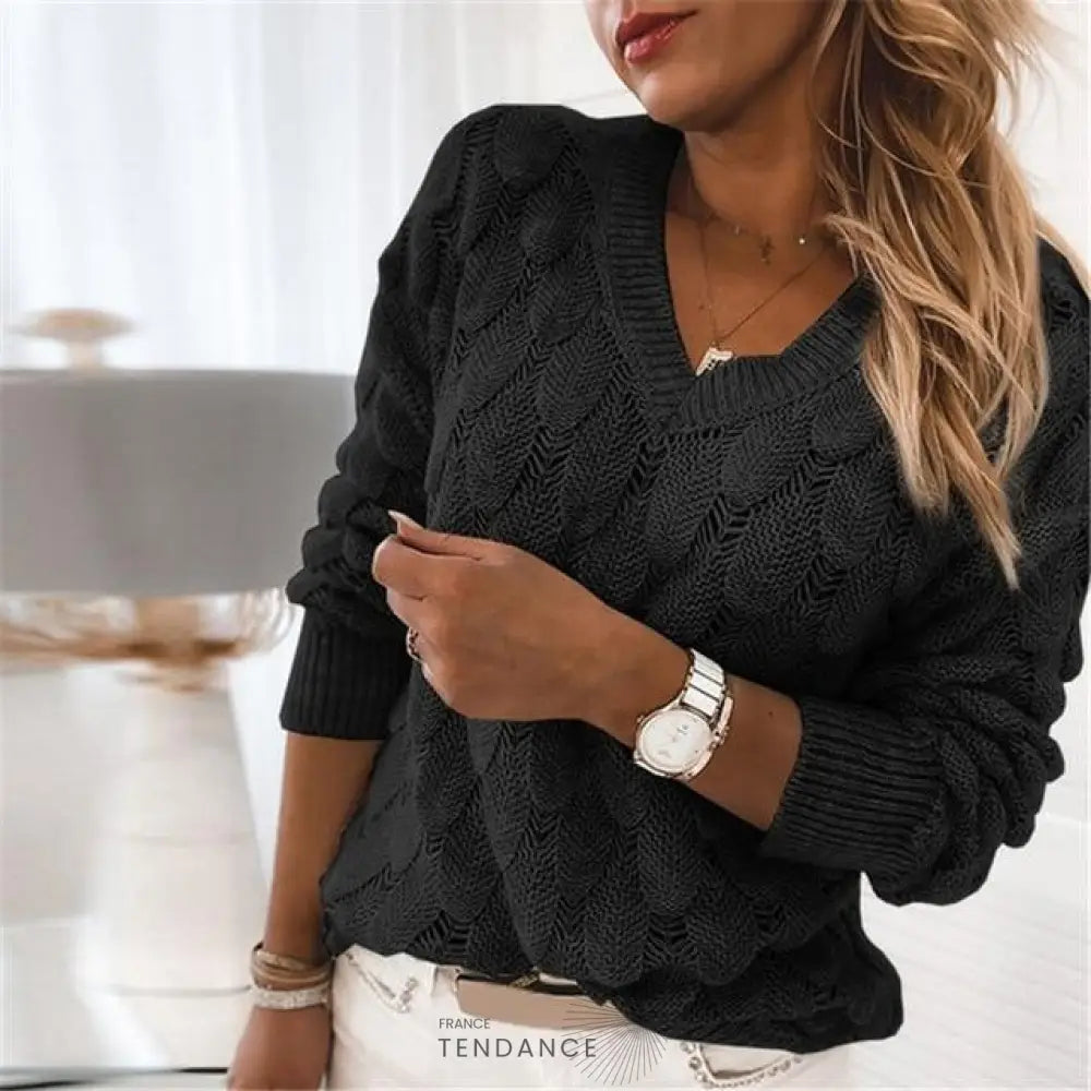 Pull Oksana à Col En v | France-Tendance