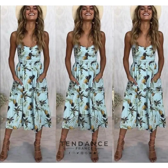 Robe Bohème Midi Imprimée | France-Tendance