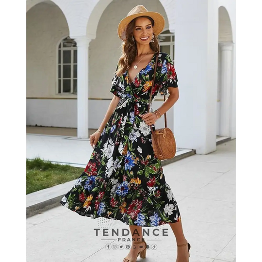 Robe Boho Florale Nouée | France-Tendance