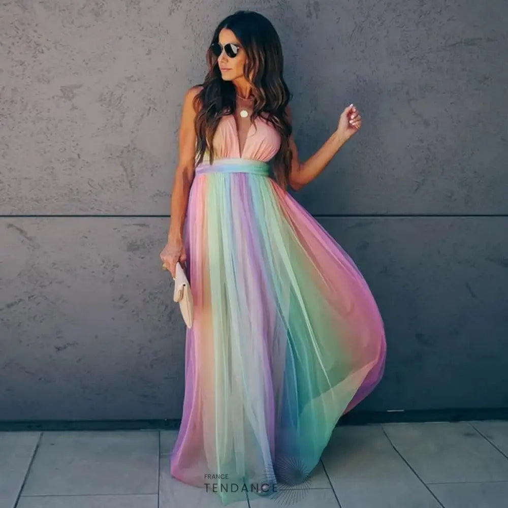 Robe Longue Arc-en-ciel | France-Tendance