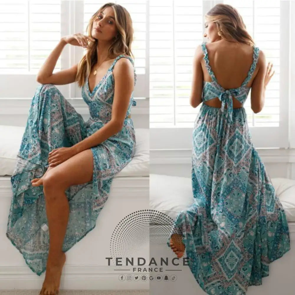 Robe Longue Boho à Nœud | France-Tendance