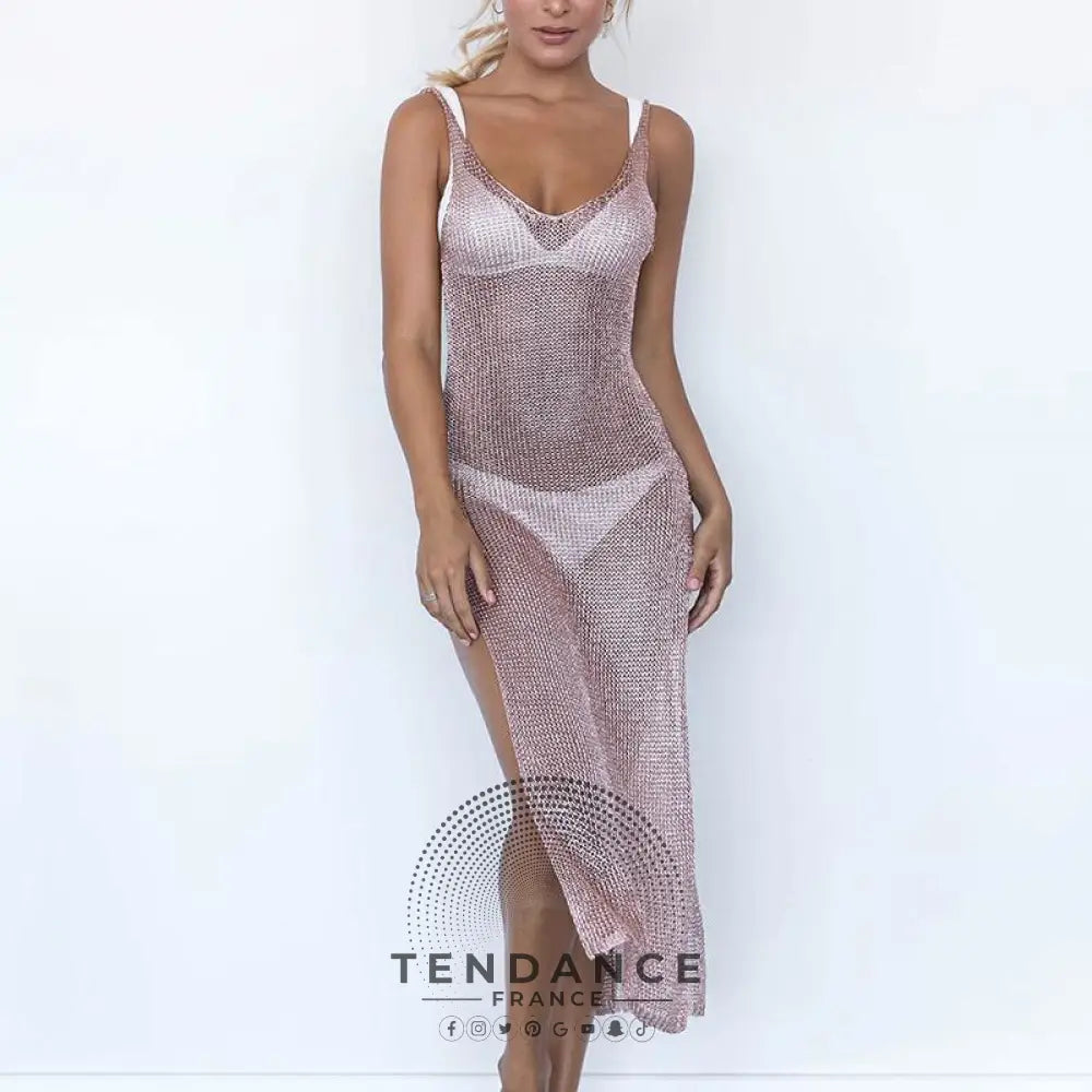 Robe Longue De Plage à Effet Miroitant | France-Tendance