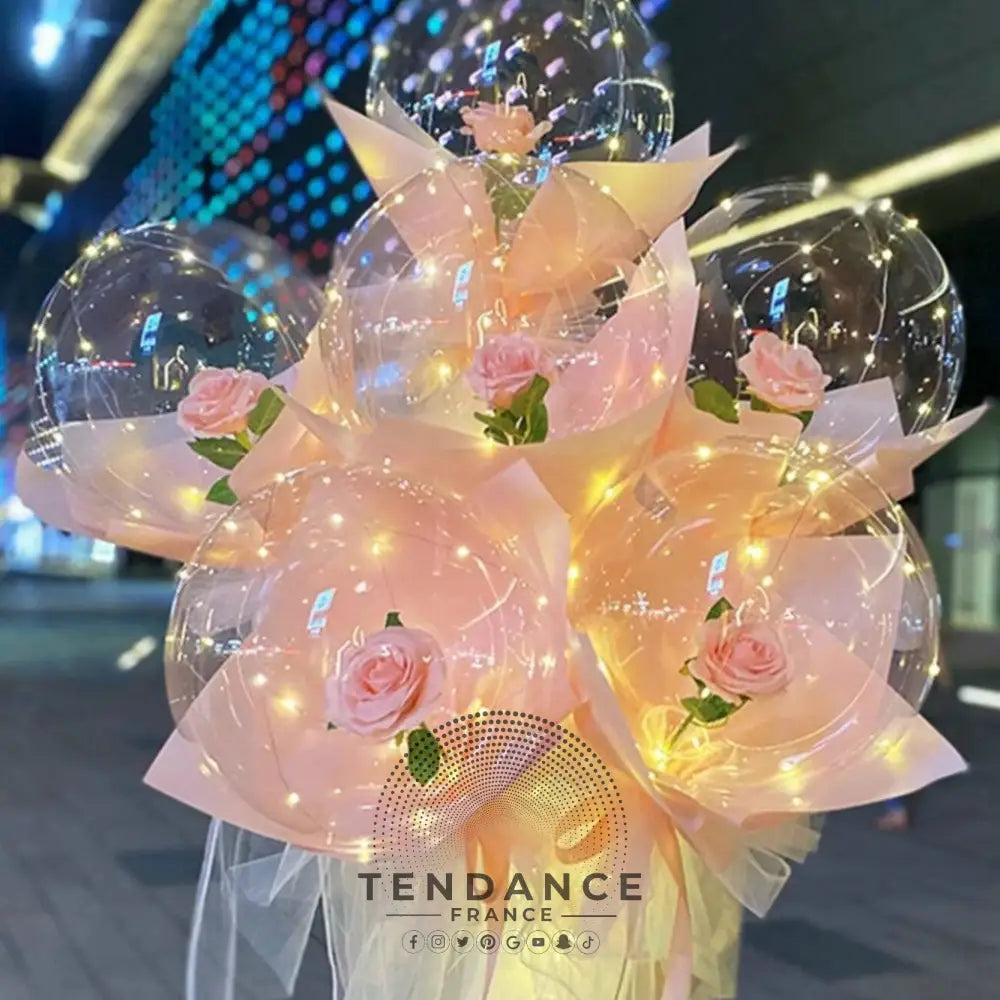 Rose éternelle En Bulle D’amour Lumineuse | France-Tendance