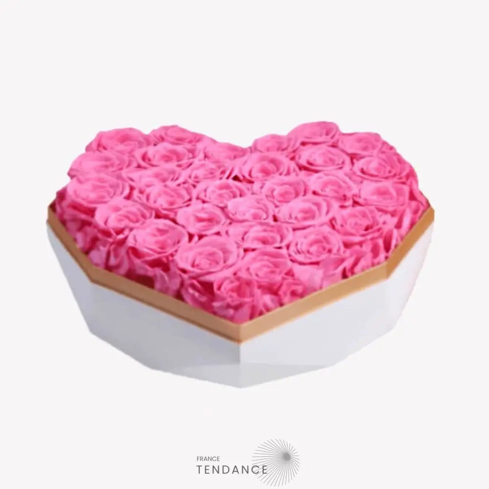 Roses éternelles Boîte Coeur Blanc | France-Tendance