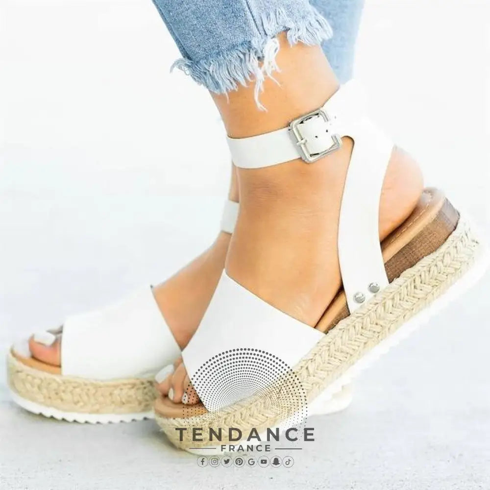 Sandales Plateforme Effet Corde | France-Tendance