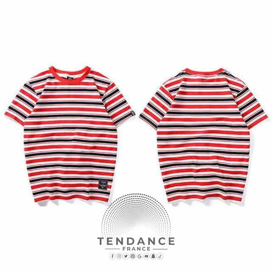 T-shirt Imprimé Stripe | France-Tendance