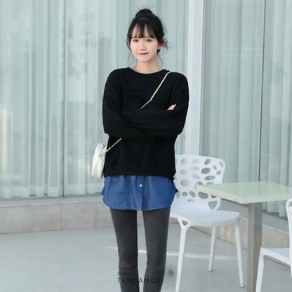 SKIRV™ | Jupe Bas de Chemise Style Jeans Denim |