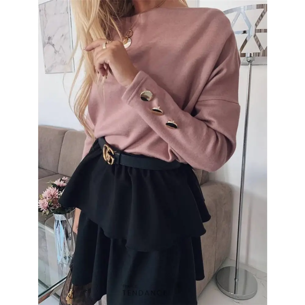 Top Asymétrique à Boutons | France-Tendance